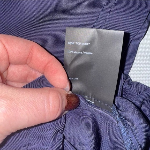 Blue Cyberpunk Academia GSTQ NWT Cropped collar shirt snap buttons XL Business - Picture 8 of 8